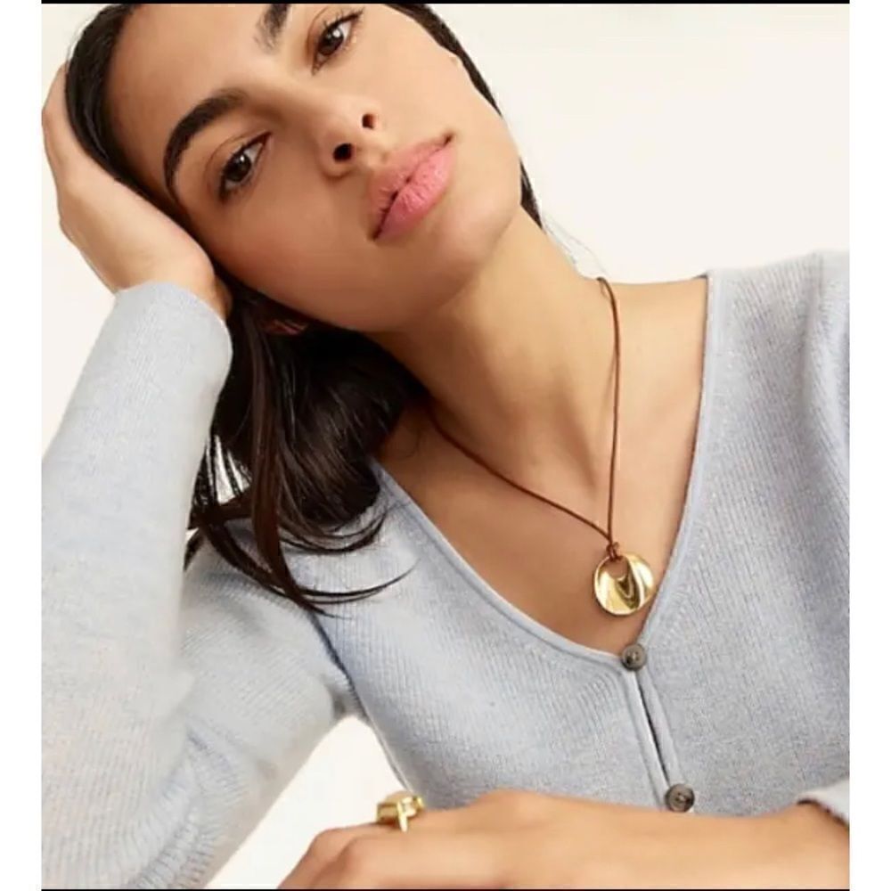 J.Crew Re- Imagined Leather cord pendant necklace NWT